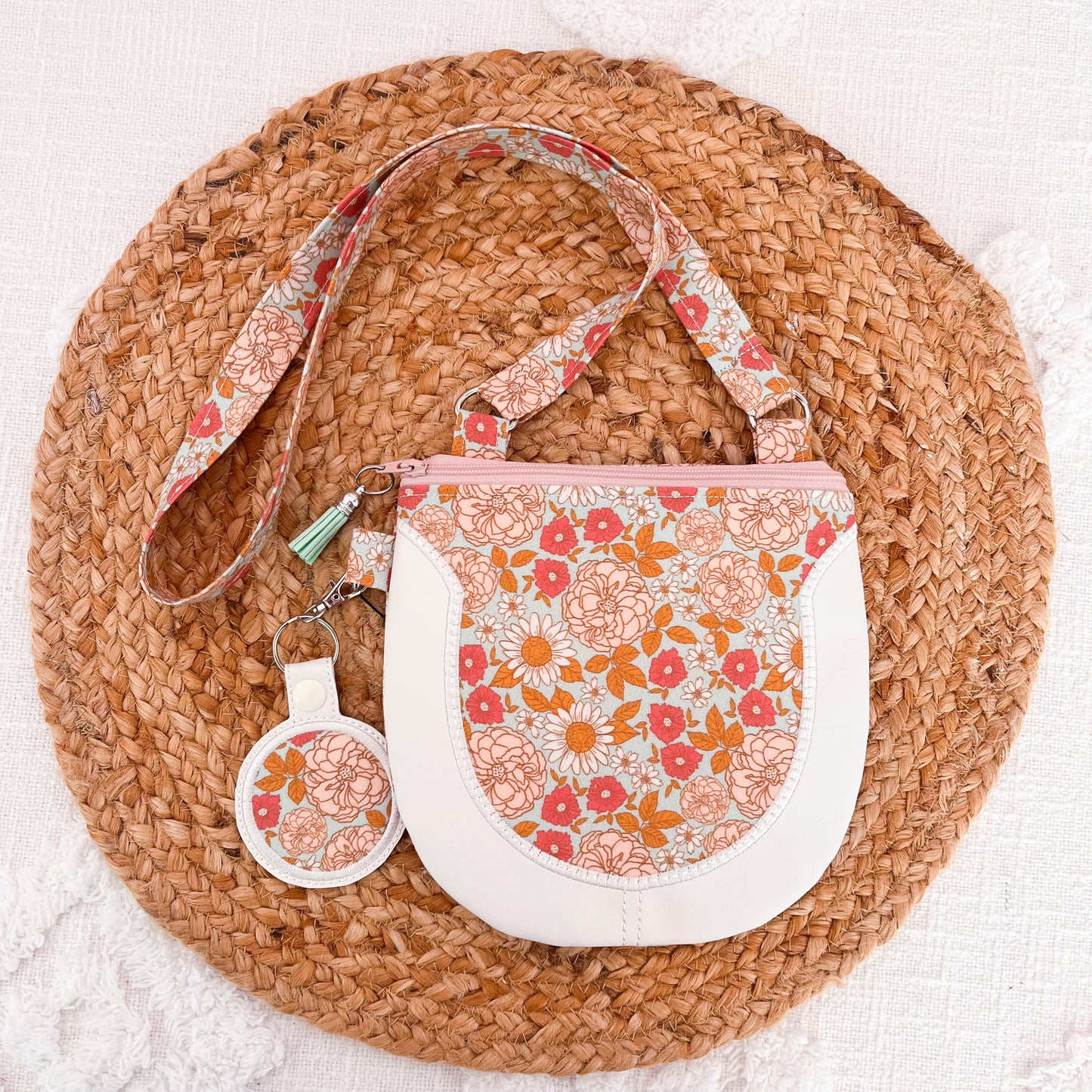 Mint Floral Scoop Purse