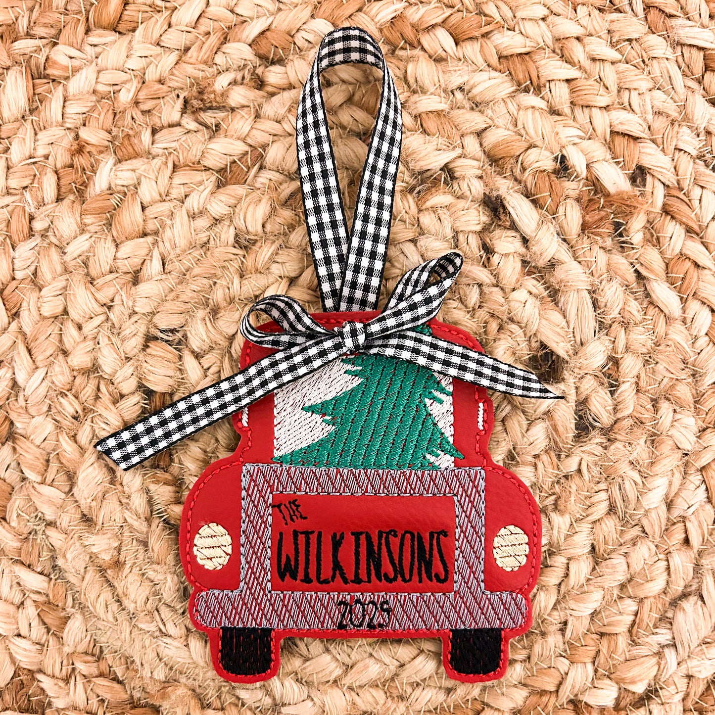 Holiday Truck Ornament - matte red