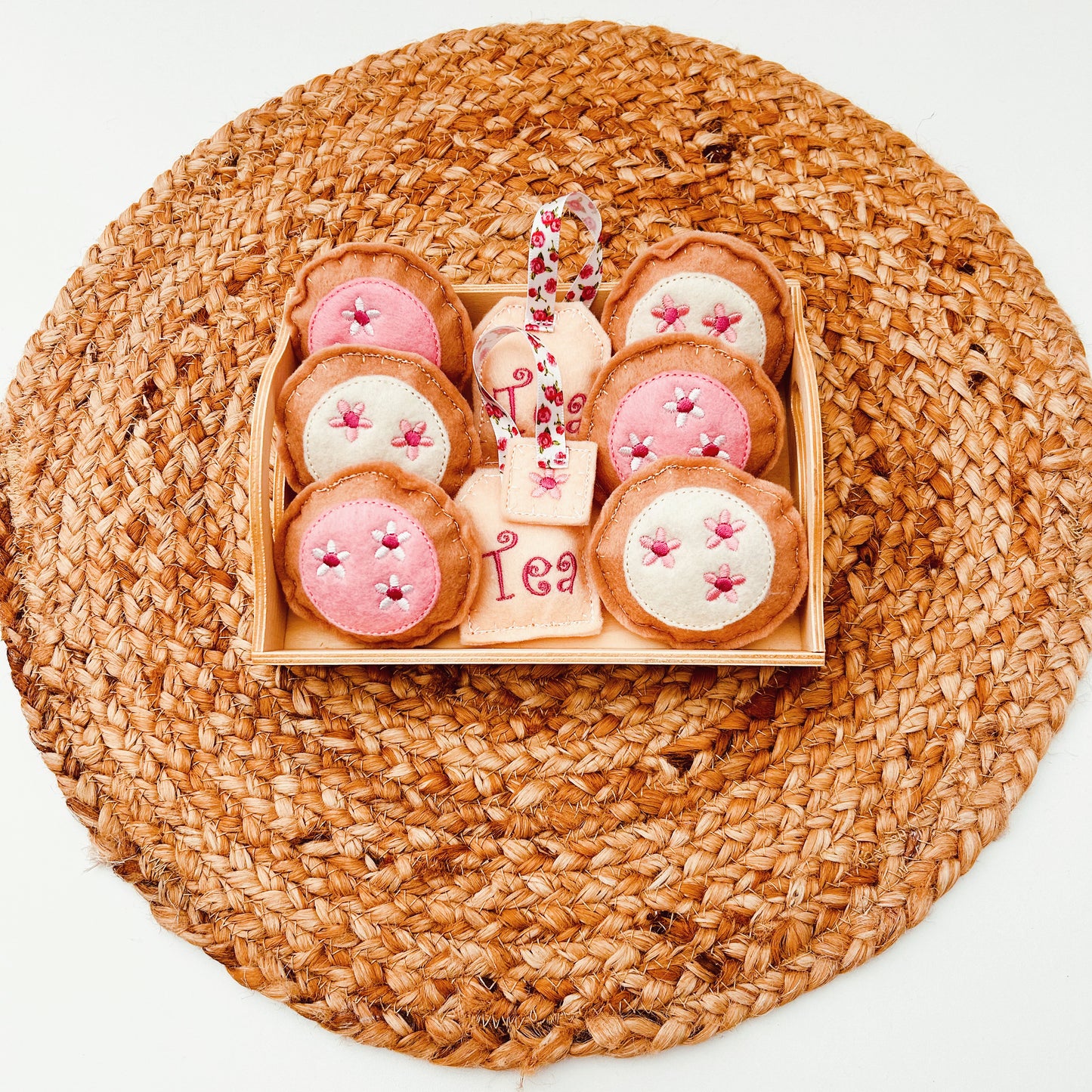 Pink Rose Tea & Cookie Set