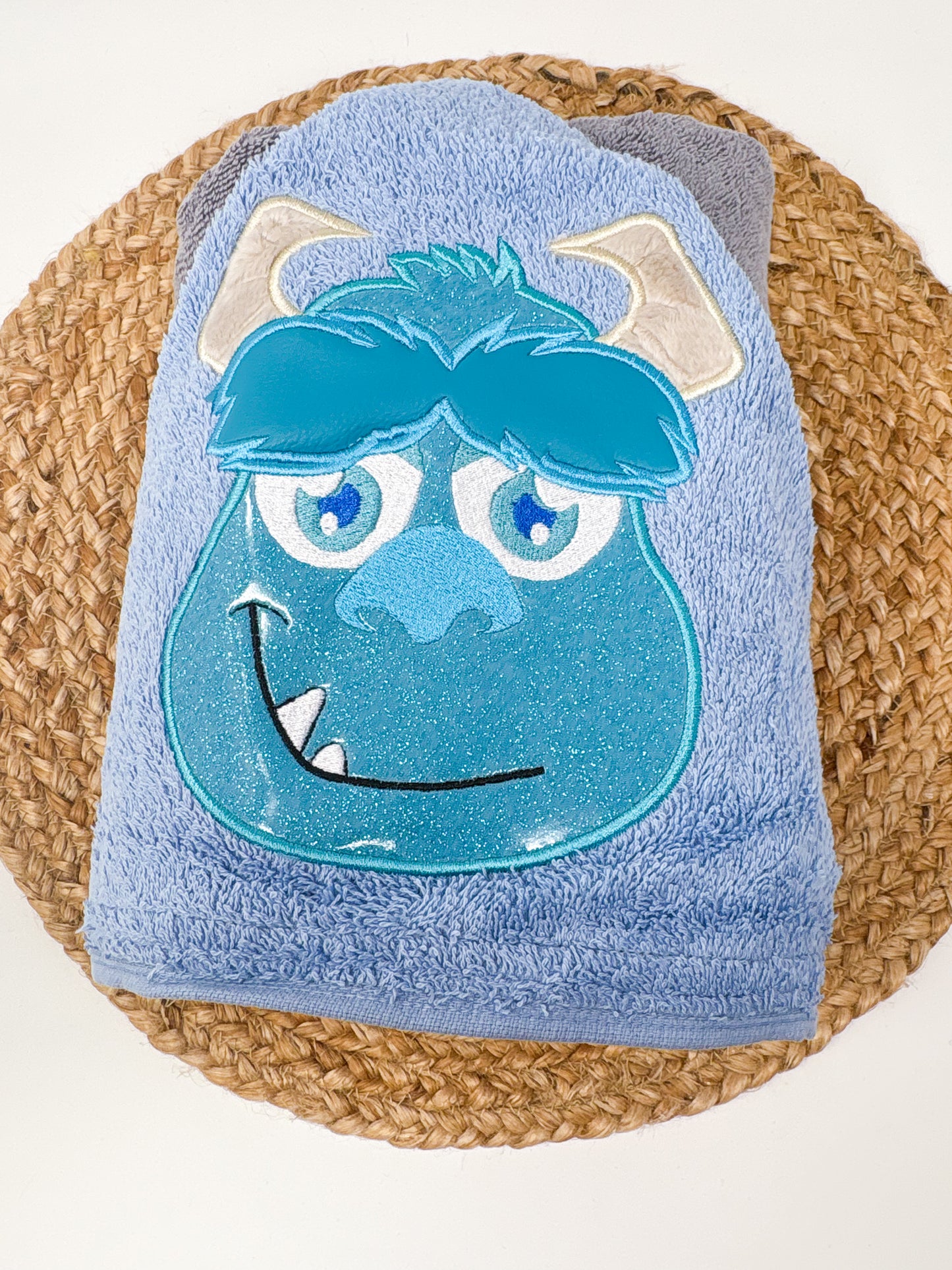 Hooded Towel | Blue Fuzzy Monster