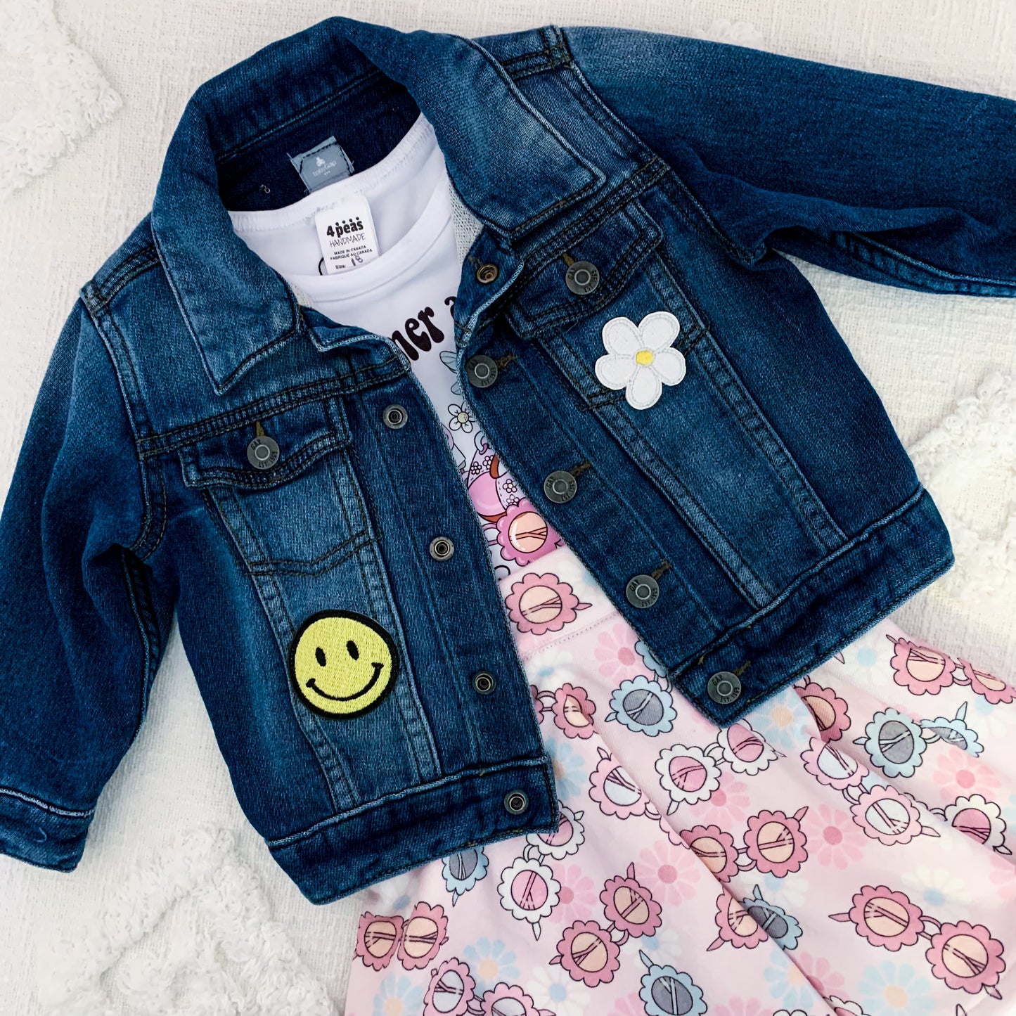 HAPPY DAYS Upcycled Dark Denim Jacket - 5T