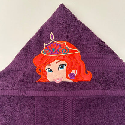 Hooded Towel | Purple Mermaid Princess