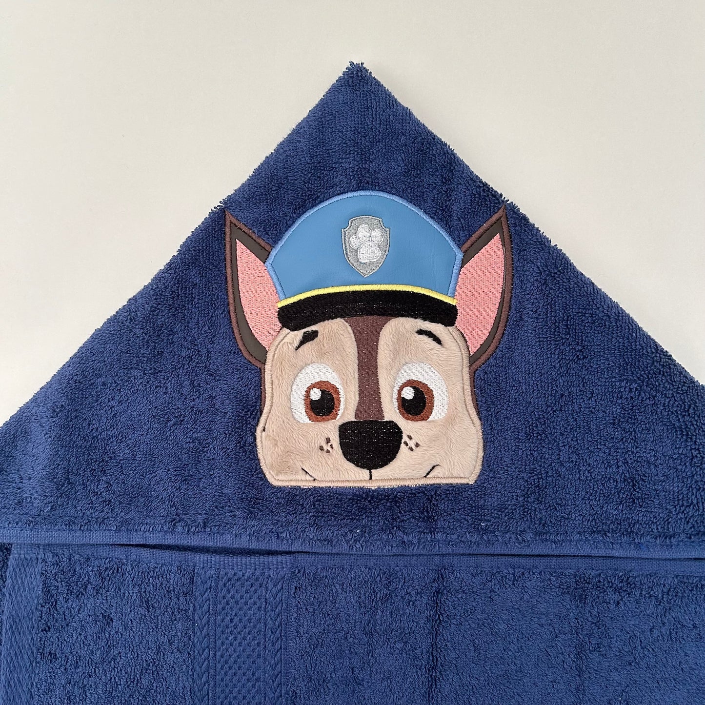 Hooded Towel | Navy Police Pup