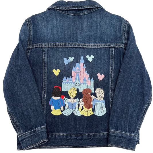 Princess Castle Denim Jacket | Size 3T | Dark Wash
