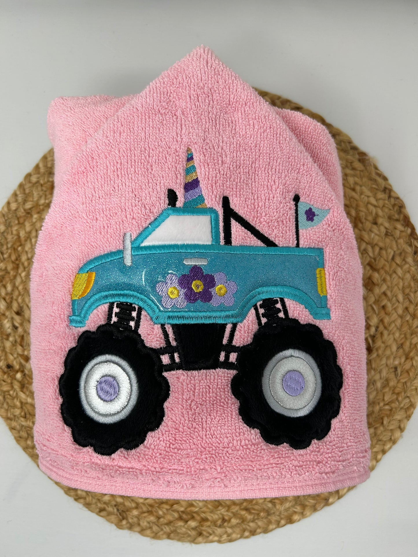 Hooded Towel | Unicorn Monster Truck