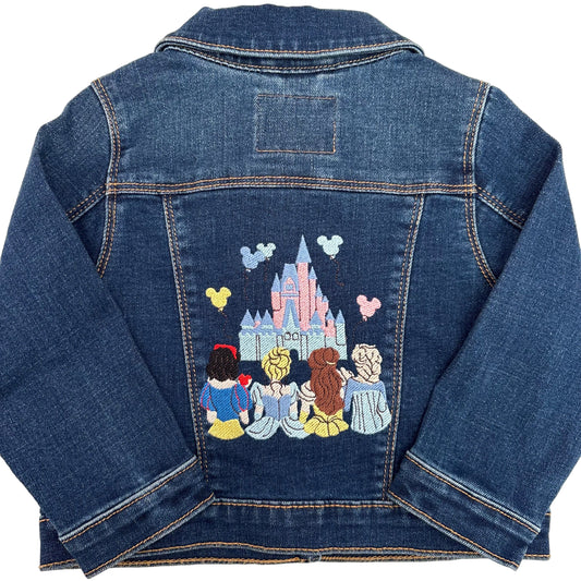 Princess Castle Denim Jacket | Size 18-24 month | Dark Wash