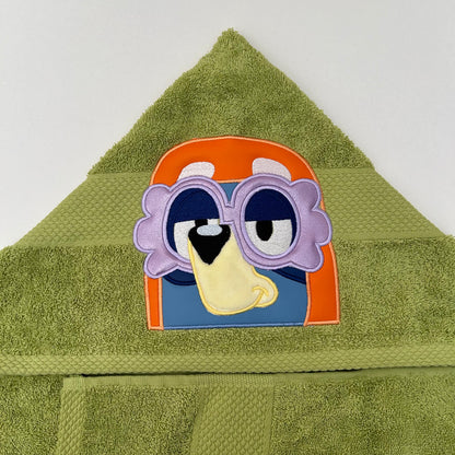 Hooded Towel | Green Blue Heeler Granny