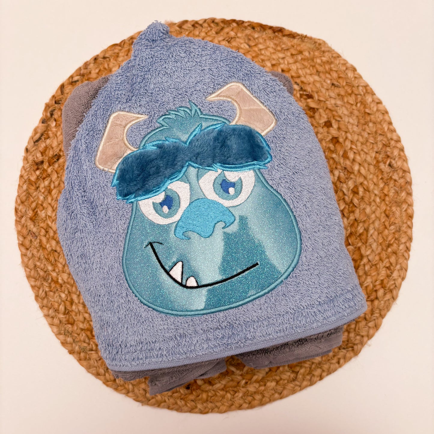 Hooded Towel | Blue Fuzzy Monster