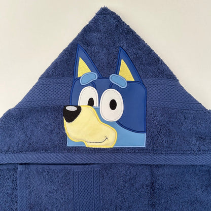 Hooded Towel | Navy Blue Dog