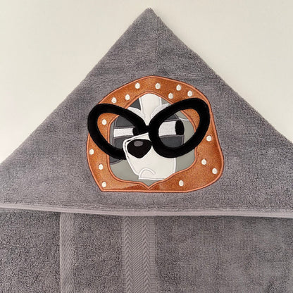 Hooded Towel | Grey White Heeler Granny