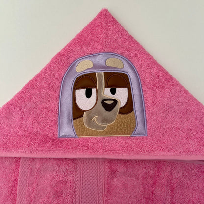 Hooded Towel | Pink Heeler Granny