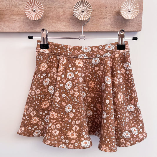 Brown Dainty Floral | Skirt
