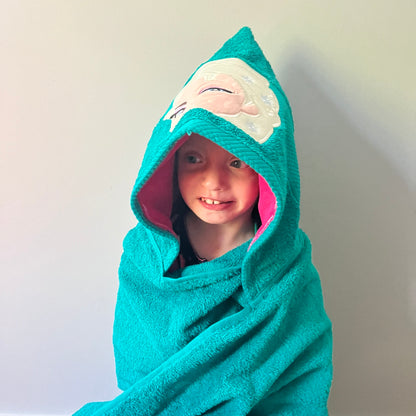 Hooded Towel | Teal Ice Princess