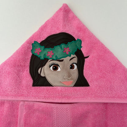 Hooded Towel | Pink Hawaiian Princess