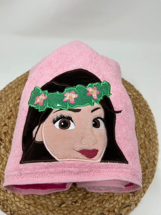 Hooded Towel | Pink Hawaiian Princess