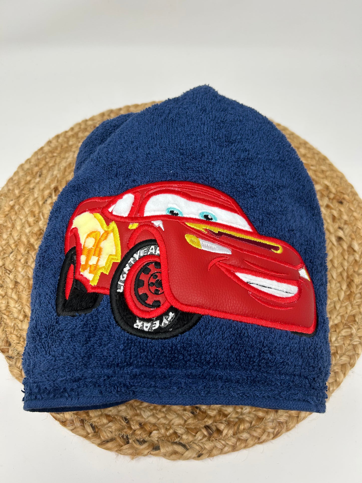 Hooded Towel | Blue Fast Car